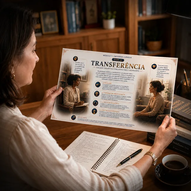 Mapa mental de Transferência impresso sendo estudado